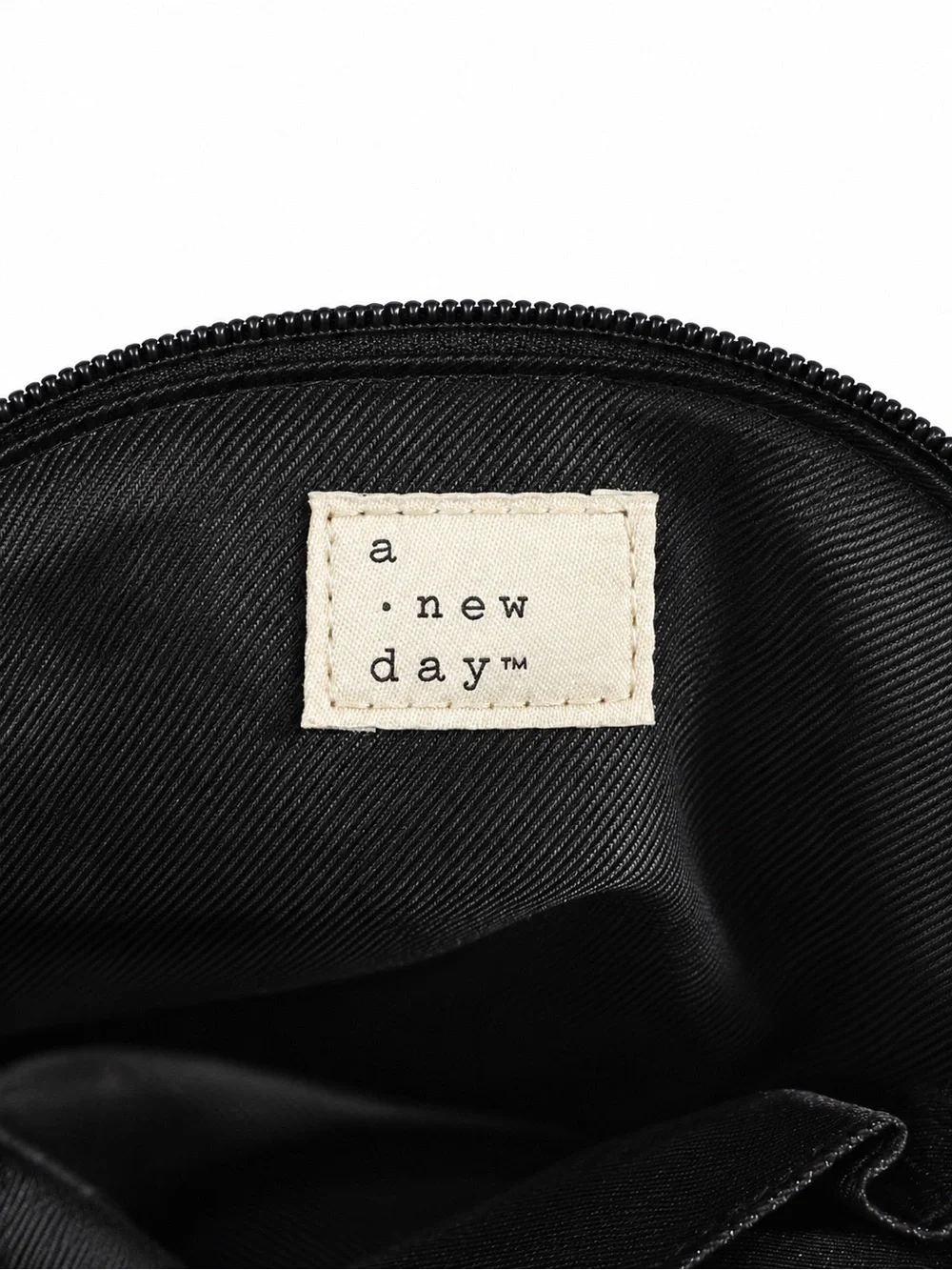 A New Day Black Dome Satchel Handbag Gold Hardware